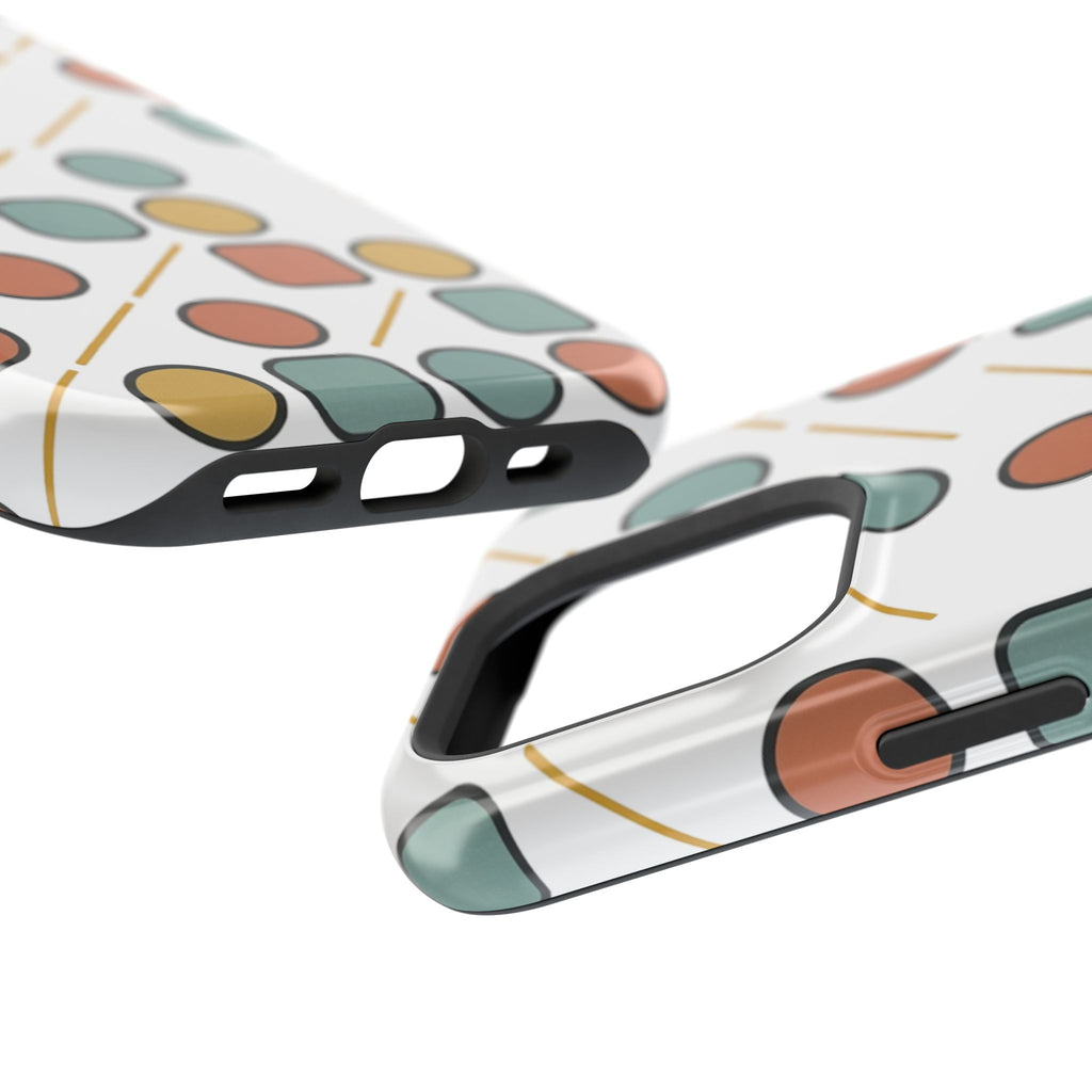 Magnetic Impact-Resistant Phone Case — Retro Geometric Dot & Square Pattern