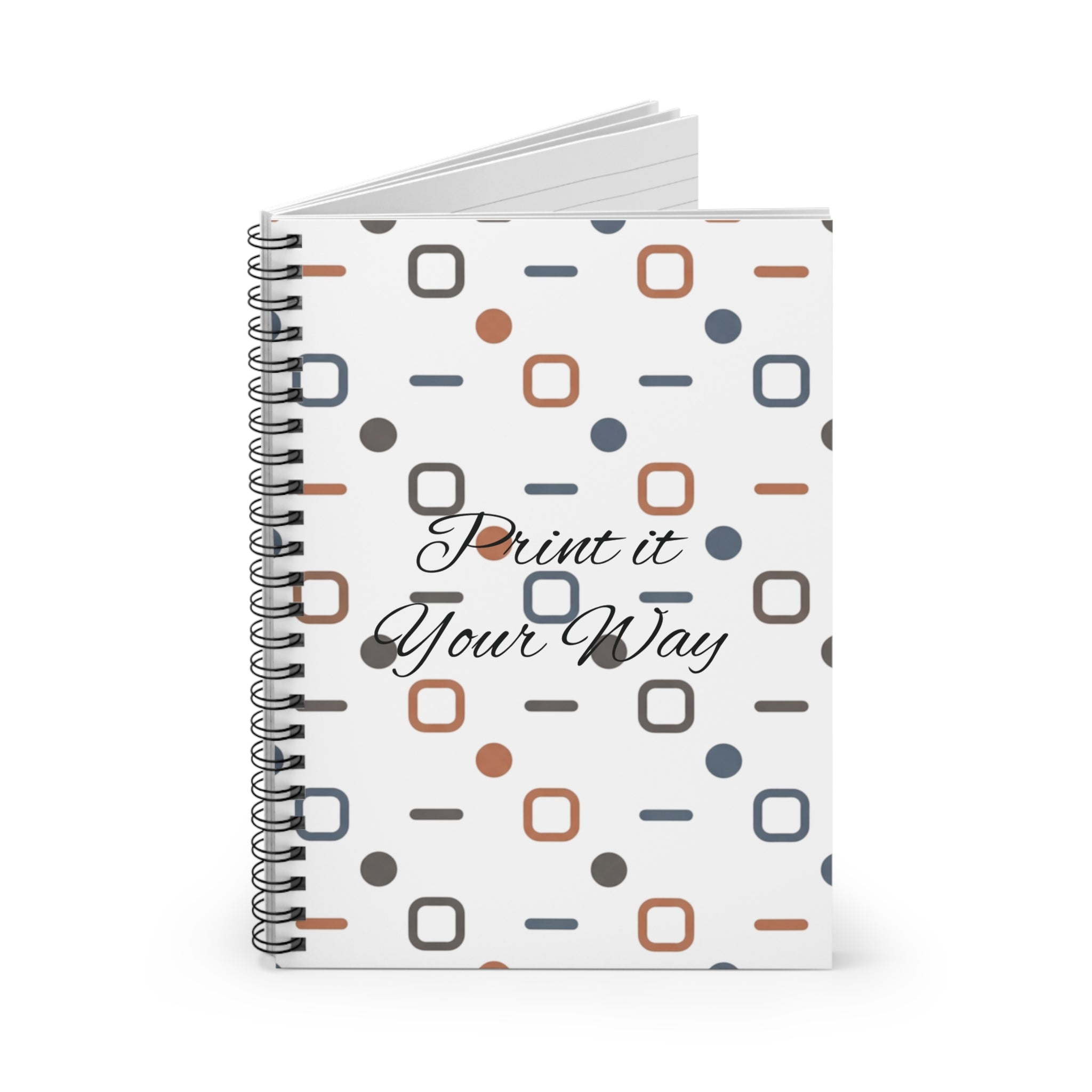 Modern Geometric Spiral Notebook — “Print it Your Way” Ruled Journal