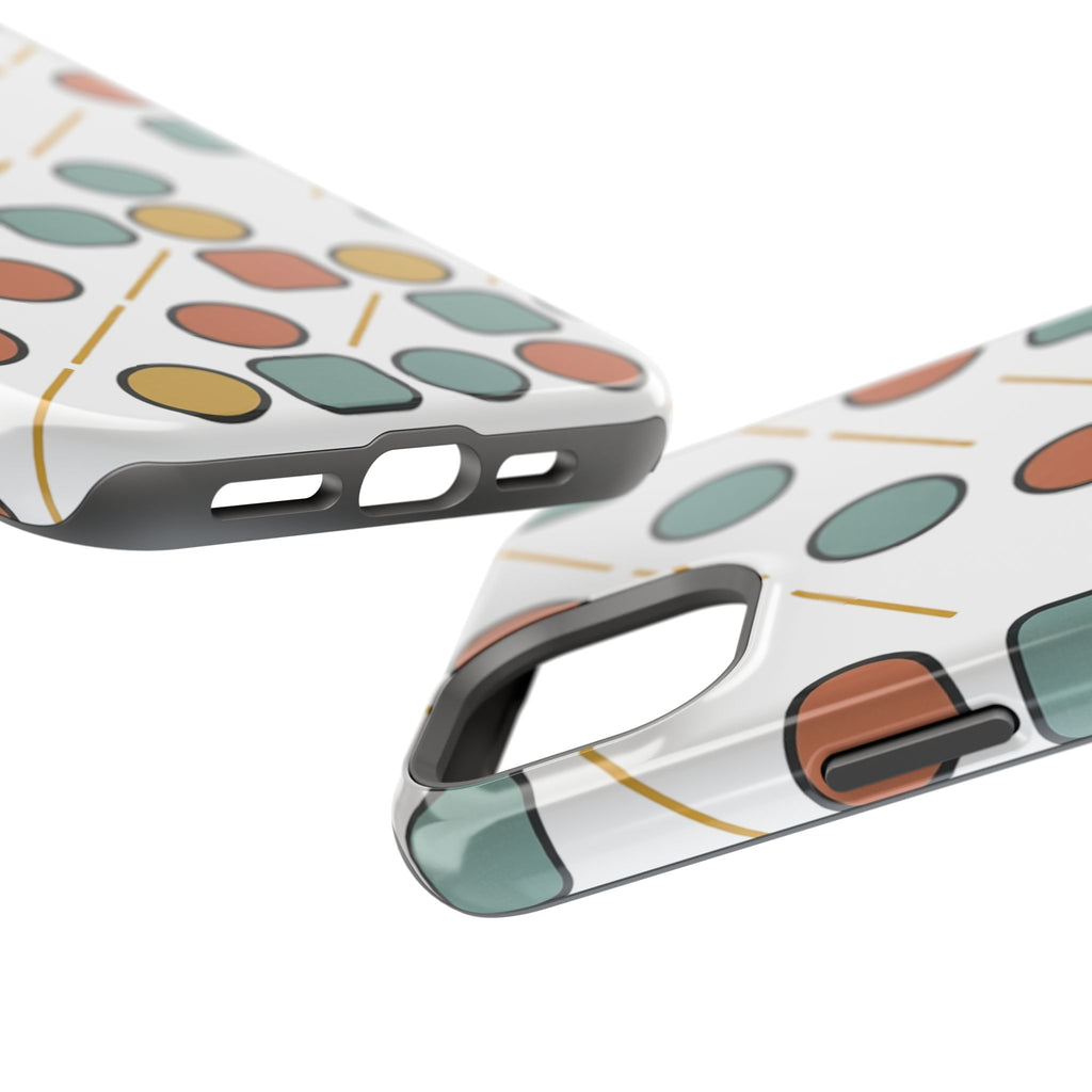 Magnetic Impact-Resistant Phone Case — Retro Geometric Dot & Square Pattern