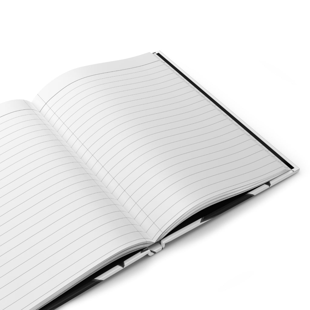 Star Pattern Hardcover Journal — Black & White Doodle Stars Notebook
