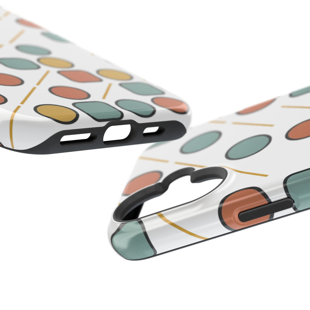Magnetic Impact-Resistant Phone Case — Retro Geometric Dot & Square Pattern