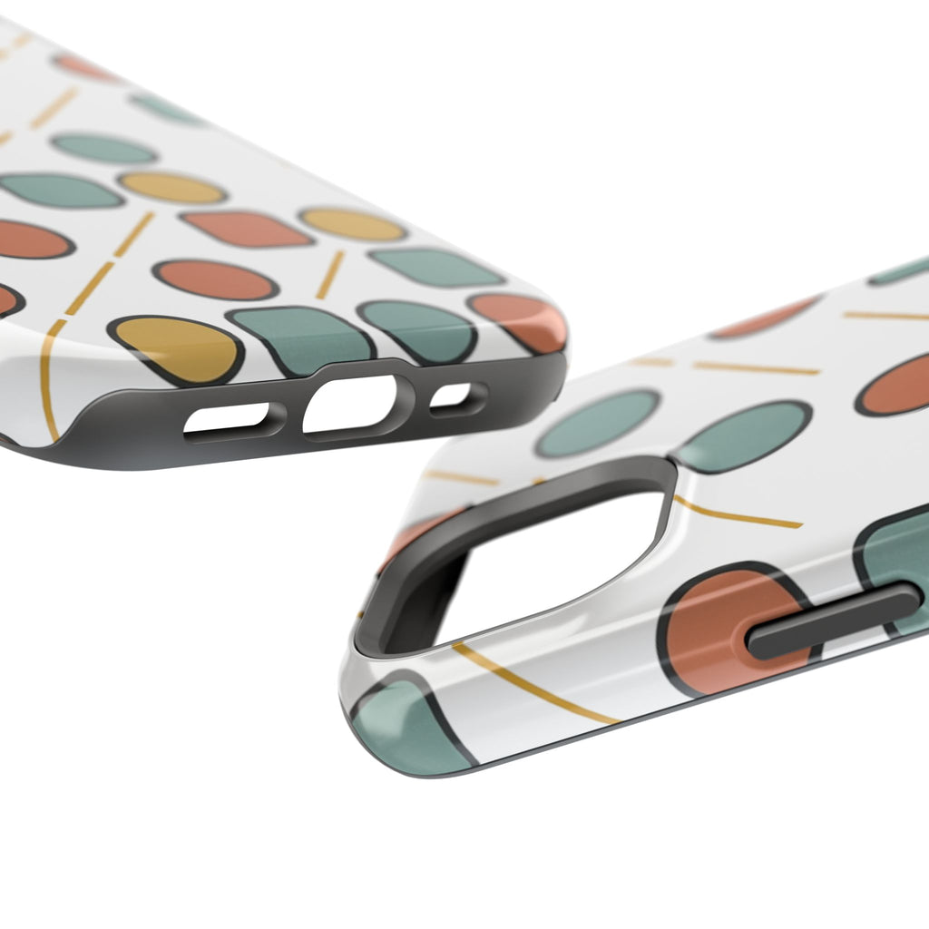 Magnetic Impact-Resistant Phone Case — Retro Geometric Dot & Square Pattern