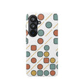 Magnetic Impact-Resistant Phone Case — Retro Geometric Dot & Square Pattern