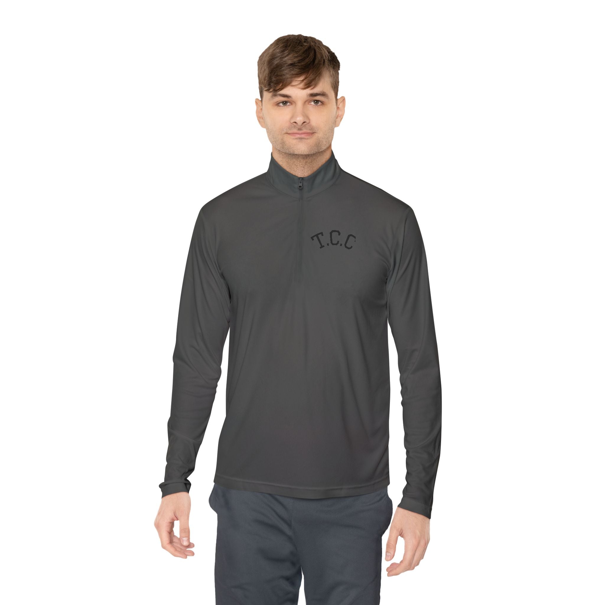 T.C.C. Brand Premium Quarter-Zip Pullover — Minimal Athletic Logo Pullover
