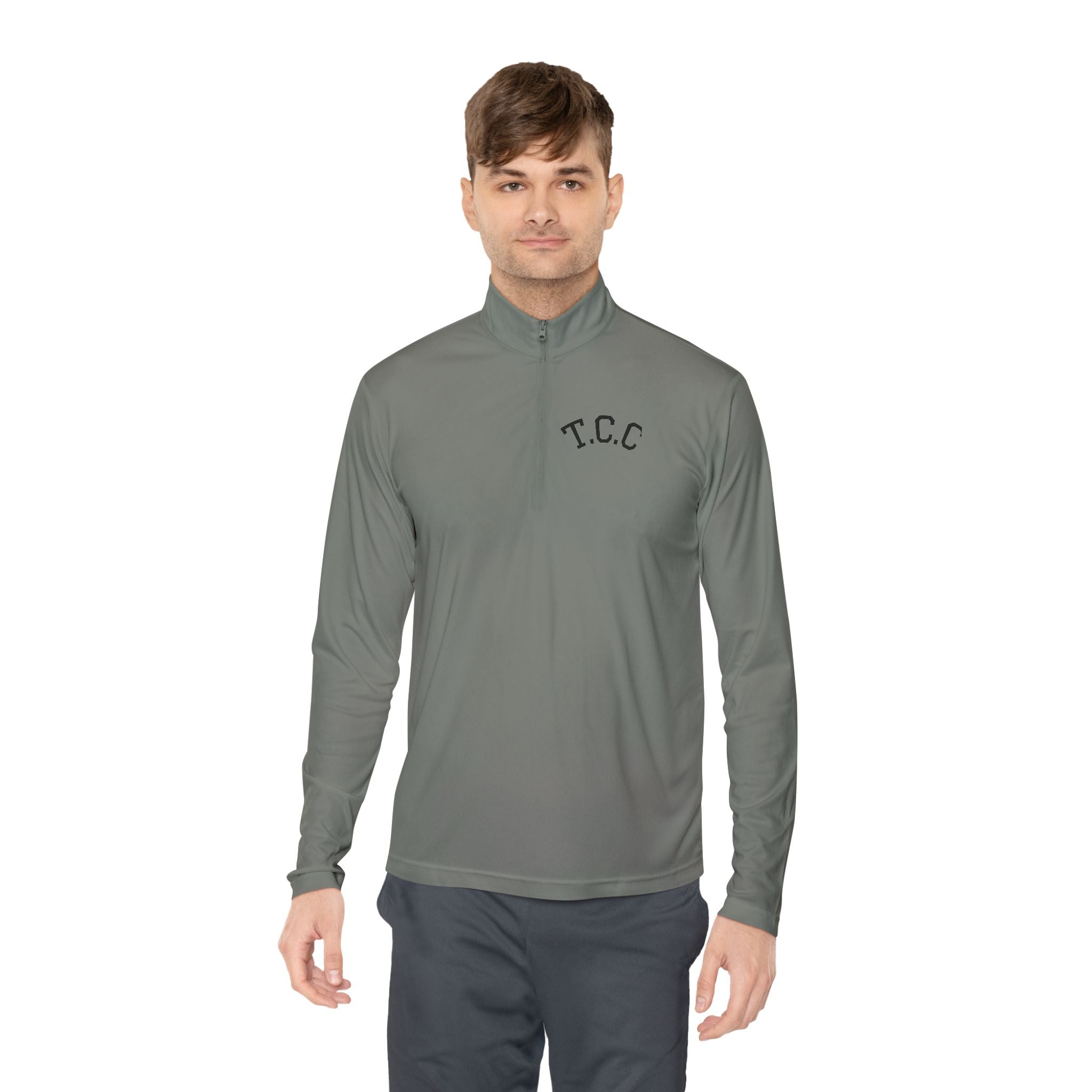 T.C.C. Brand Premium Quarter-Zip Pullover — Minimal Athletic Logo Pullover