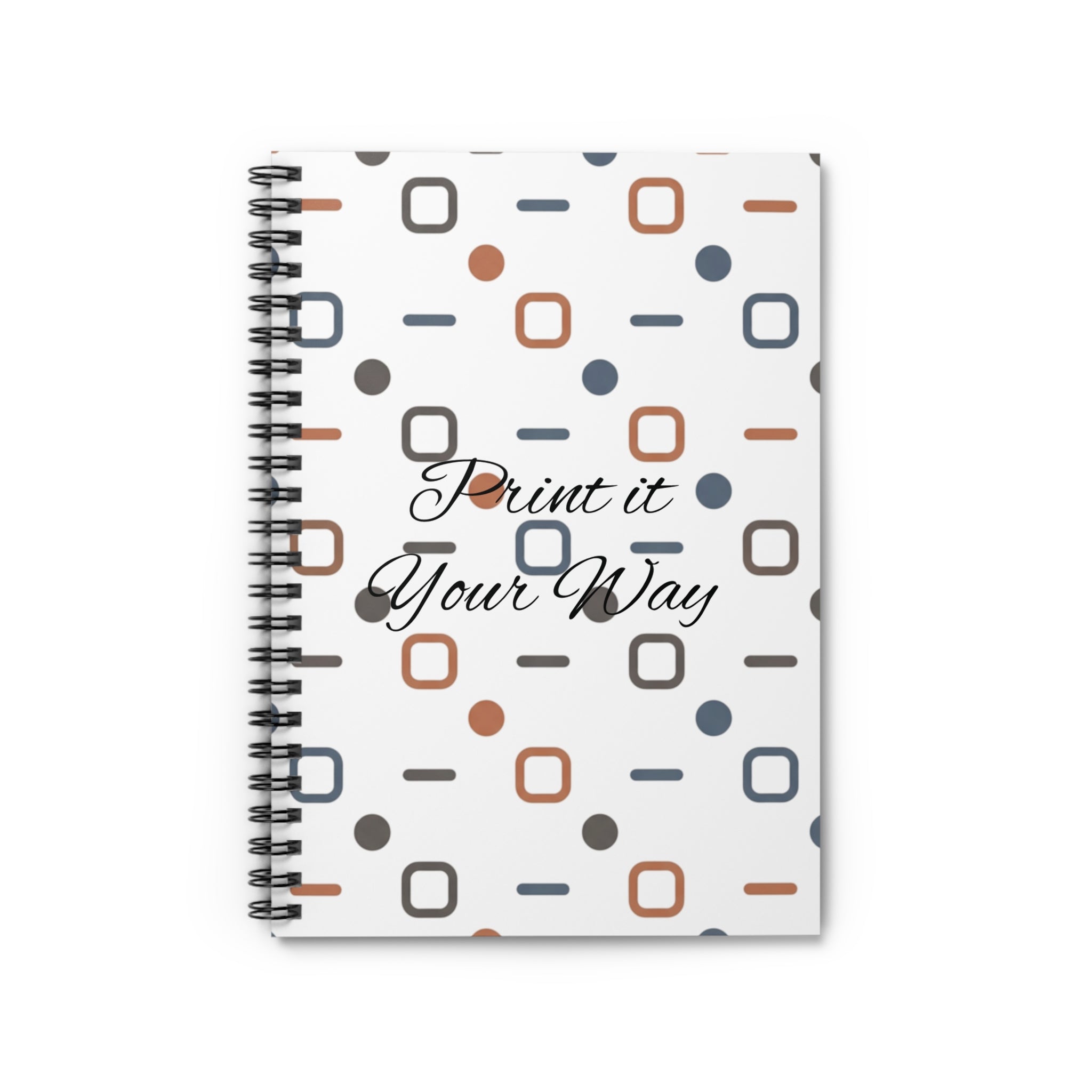 Modern Geometric Spiral Notebook — “Print it Your Way” Ruled Journal