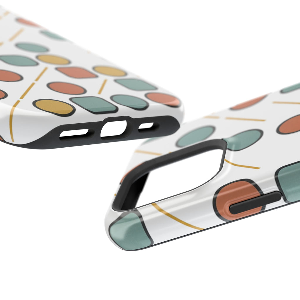 Magnetic Impact-Resistant Phone Case — Retro Geometric Dot & Square Pattern