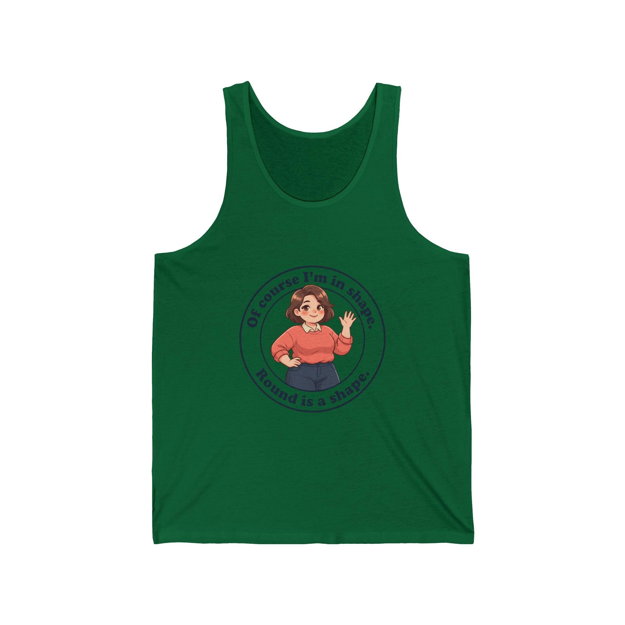 Round Is a Shape Tank Top — "Of Course I’m in Shape" Plus-Size Body Positive Graphic Tank