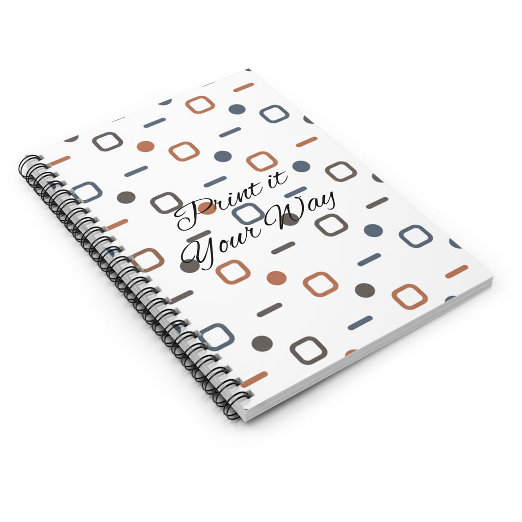 Modern Geometric Spiral Notebook — “Print it Your Way” Ruled Journal