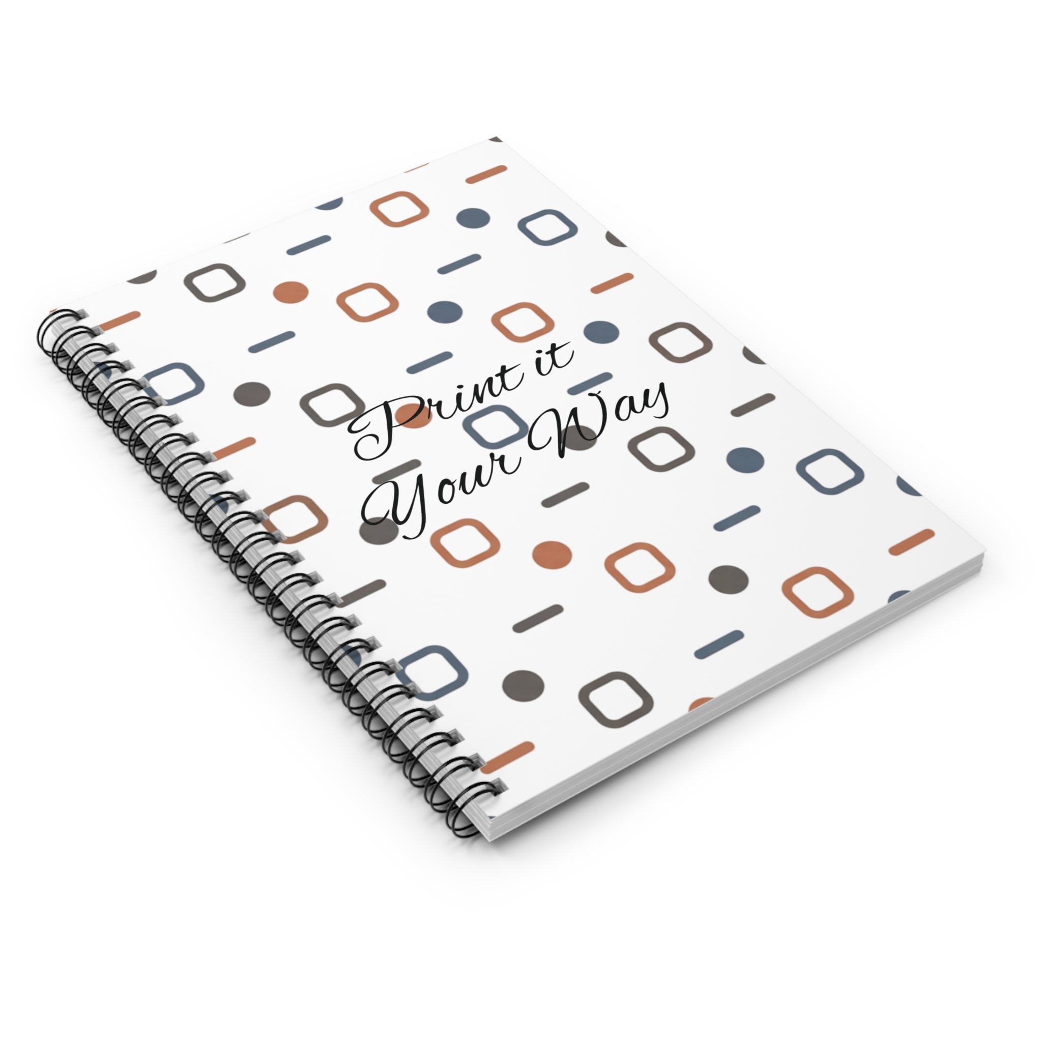 Modern Geometric Spiral Notebook — “Print it Your Way” Ruled Journal
