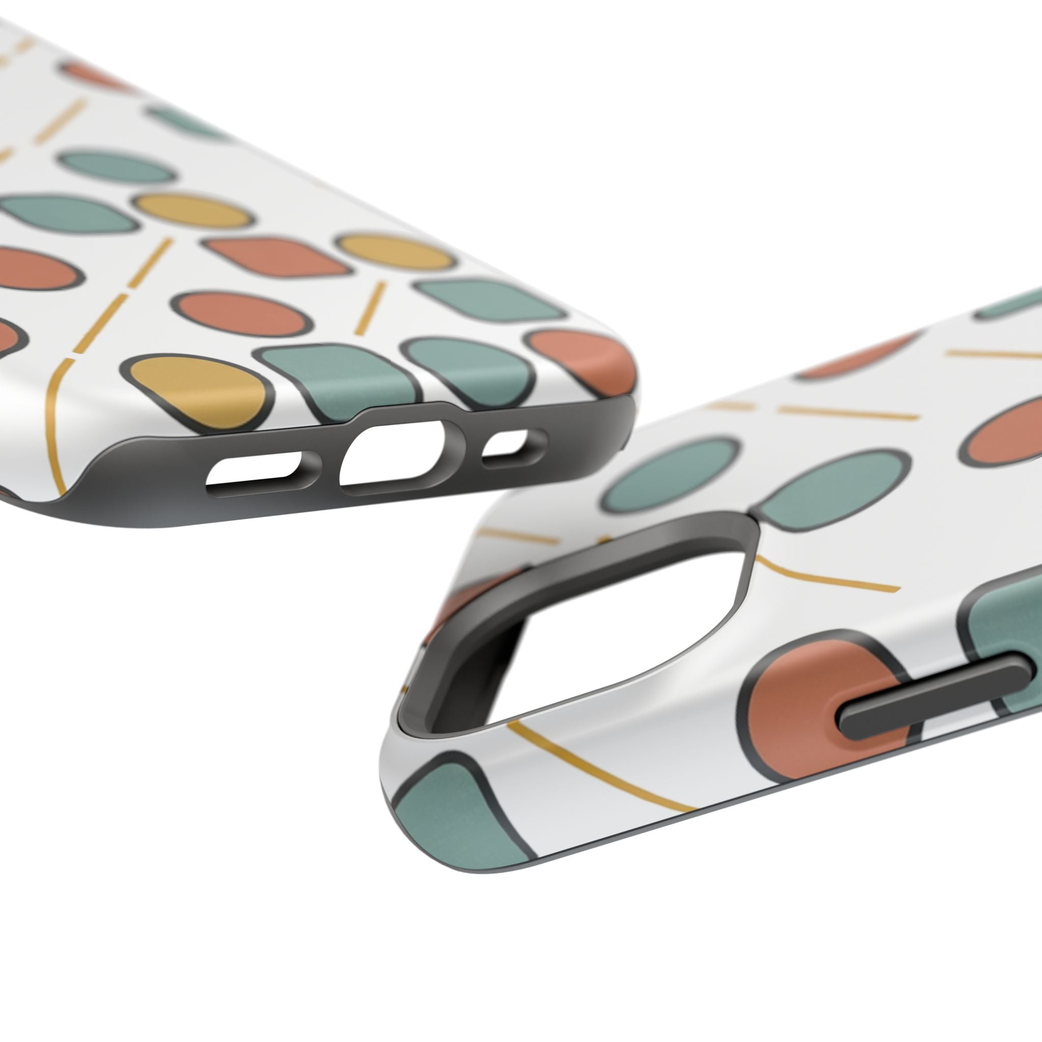 Magnetic Impact-Resistant Phone Case — Retro Geometric Dot & Square Pattern