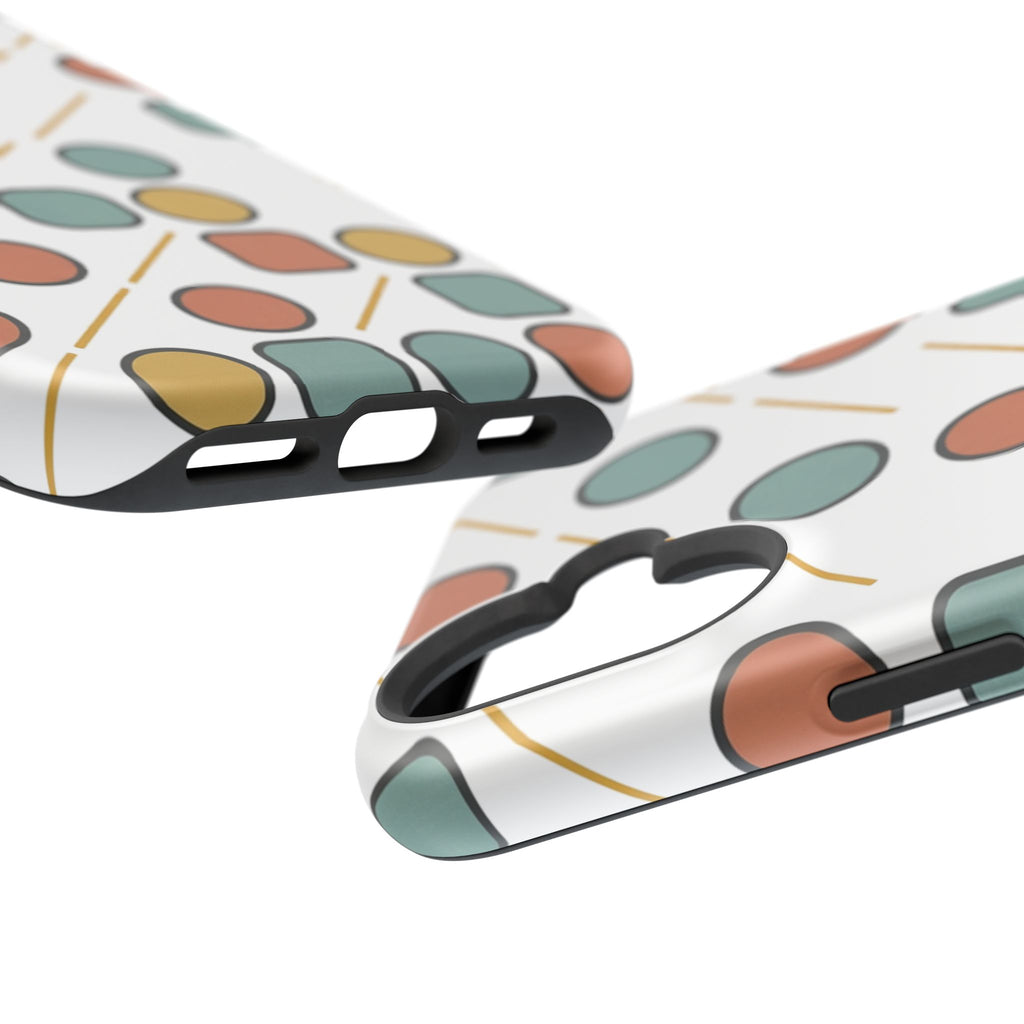 Magnetic Impact-Resistant Phone Case — Retro Geometric Dot & Square Pattern
