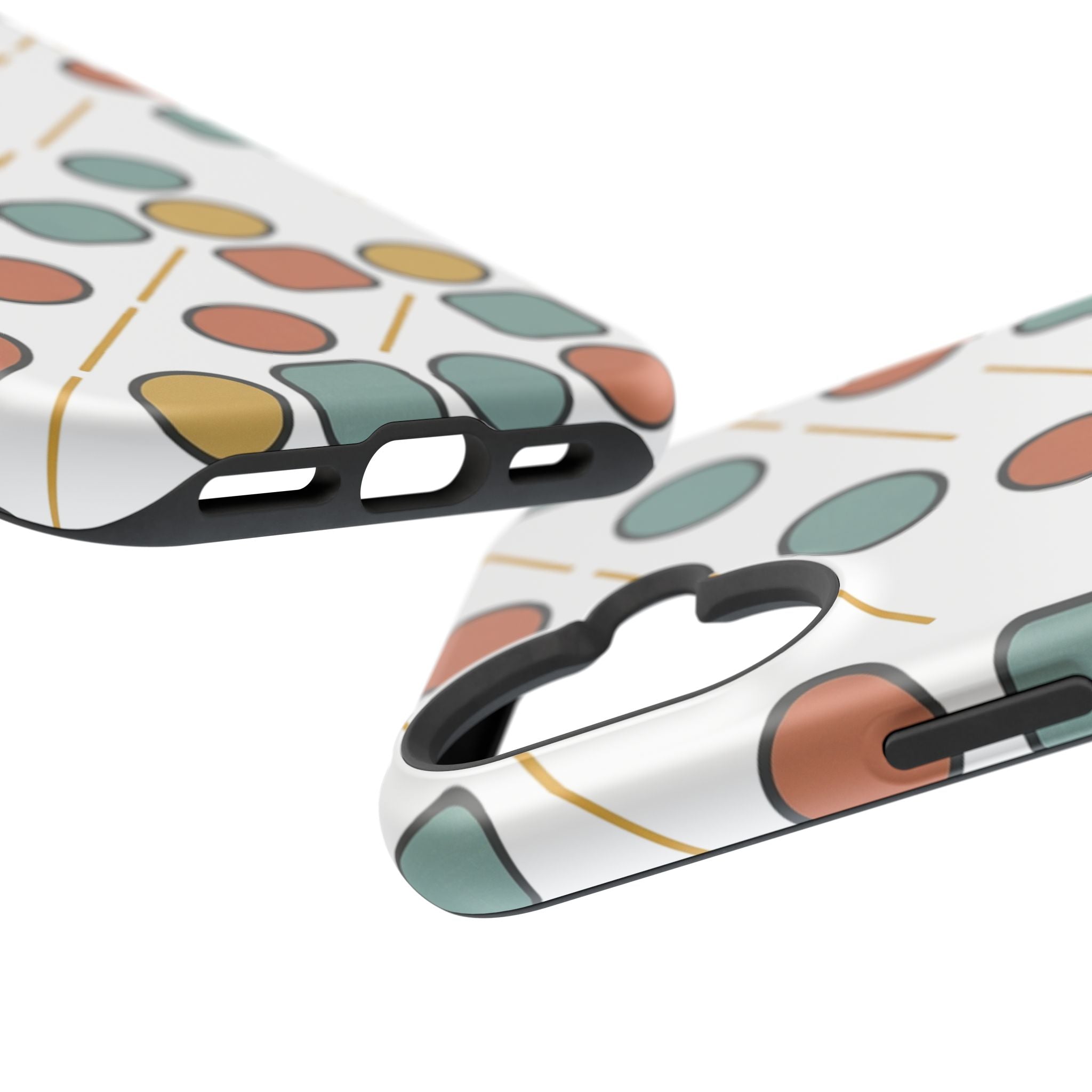 Magnetic Impact-Resistant Phone Case — Retro Geometric Dot & Square Pattern