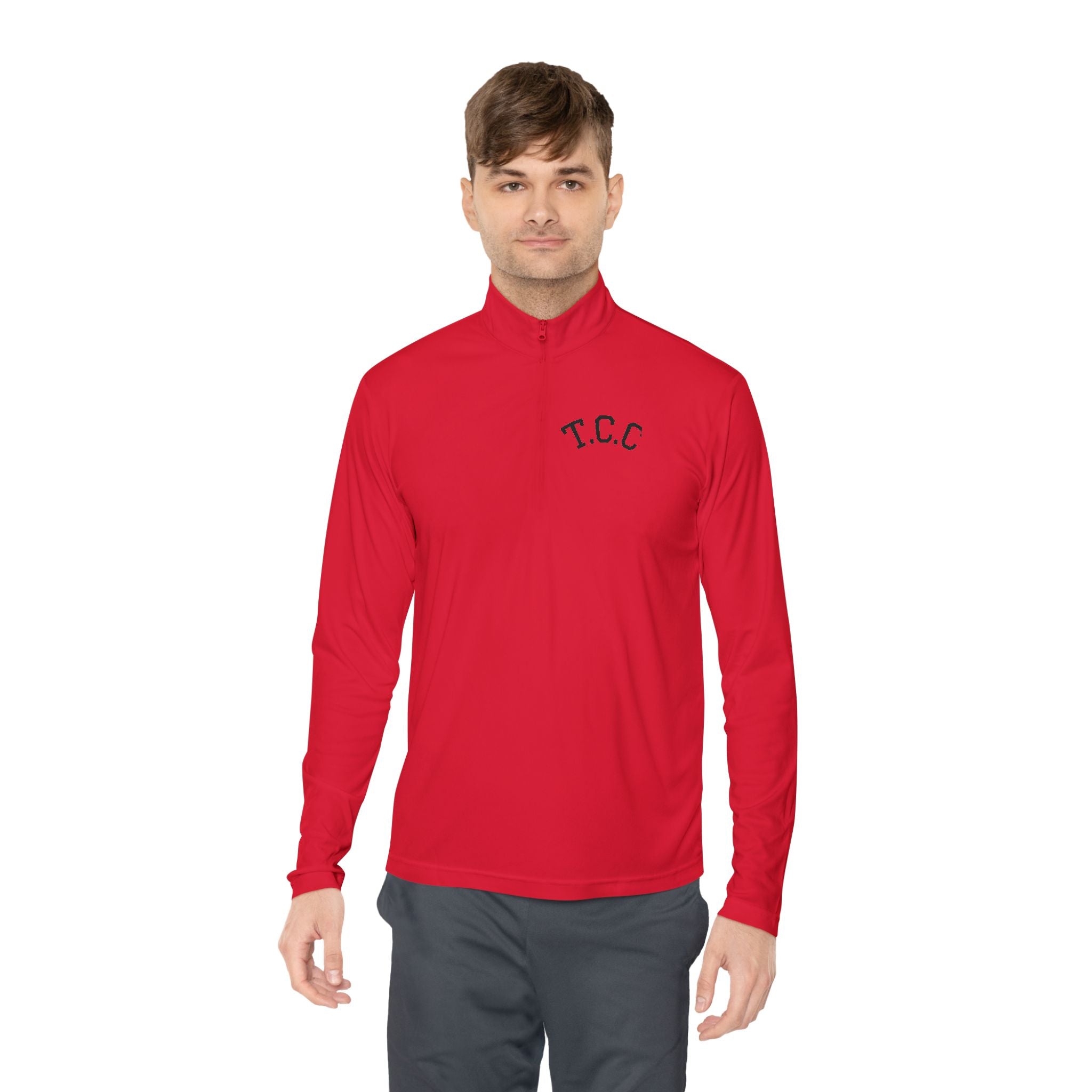 T.C.C. Brand Premium Quarter-Zip Pullover — Minimal Athletic Logo Pullover