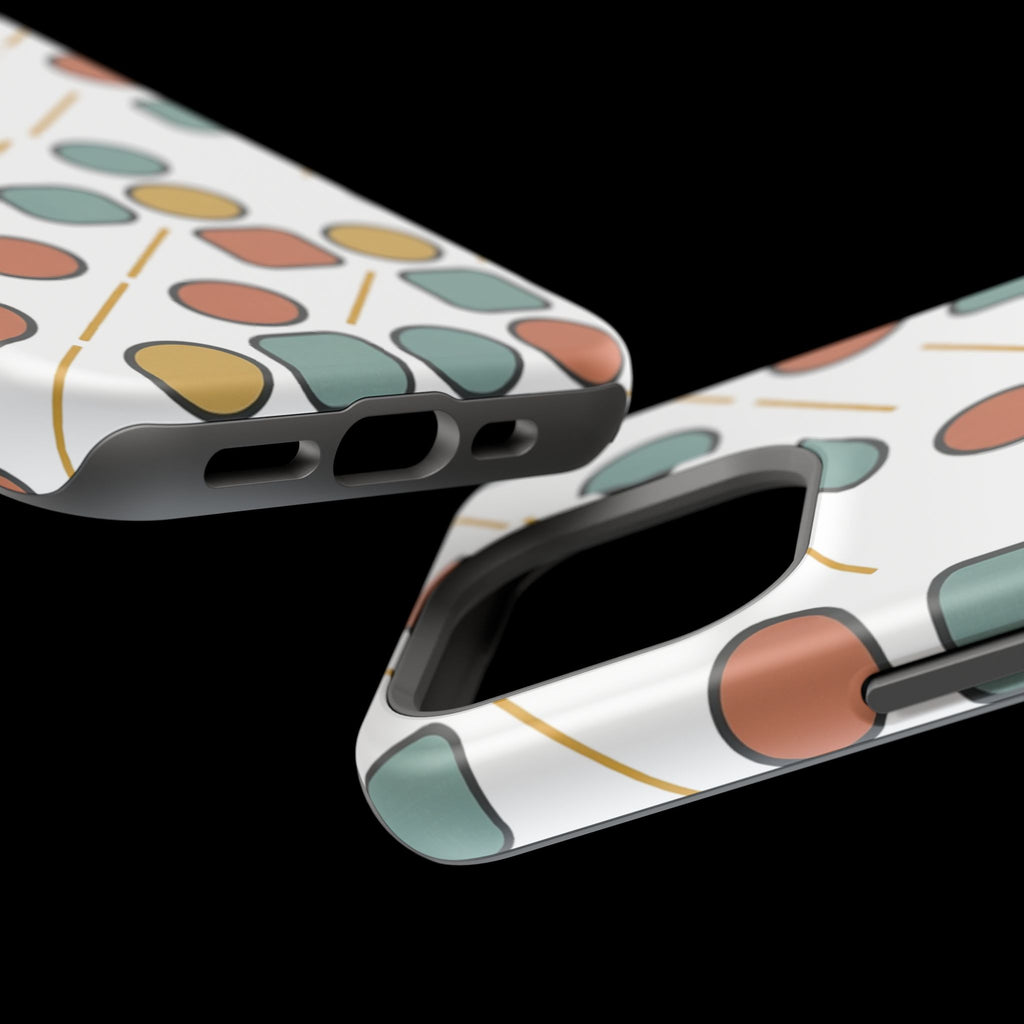 Magnetic Impact-Resistant Phone Case — Retro Geometric Dot & Square Pattern