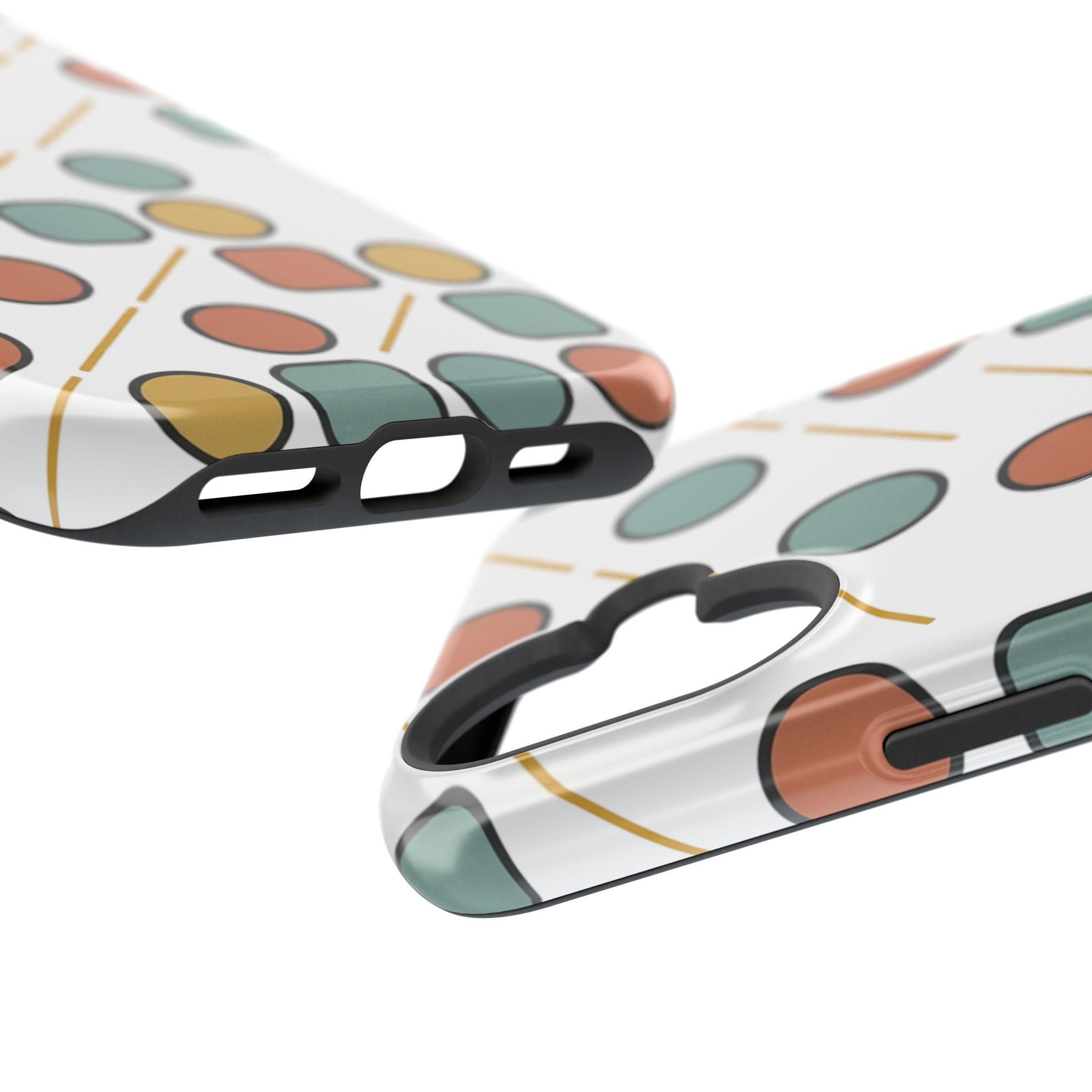 Magnetic Impact-Resistant Phone Case — Retro Geometric Dot & Square Pattern